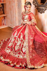 Zahra Ahmad - MR-03 - Red - Organza - 3 Piece